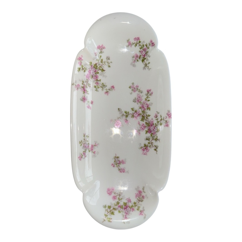 Vintage Haviland Limoges Porcelain Celery Tray in the “Pink Spray” Schleiger 29A